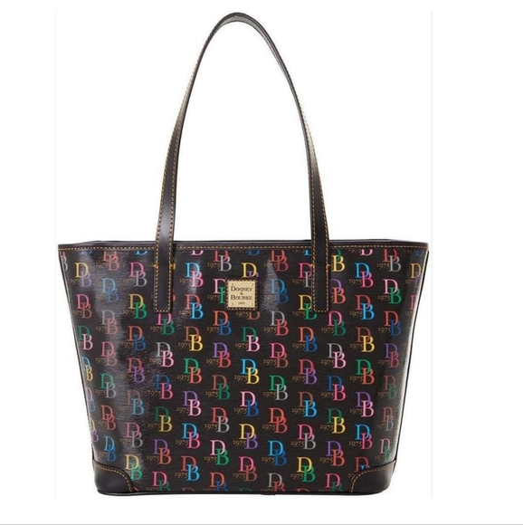 DOONEY & BOURKE SIGNATURE SHOPPER WRISTLET MULTI WREN TOTE HANDBAG MSRP $298
